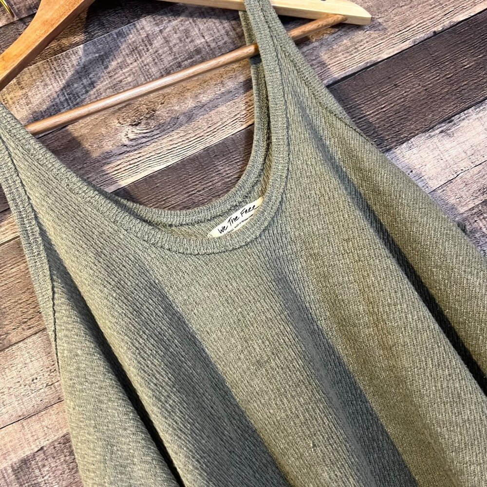 We The Free Free People Green Sing La La Handkerchief Tank Top XS Oversized Boho - Picture 6 of 6
